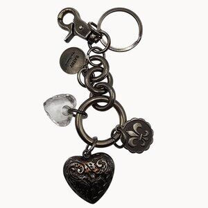 Kathy Van Zeeland Keychain Whimsy Gothic Punk Retro Bag‎ Accessory Silver Tone